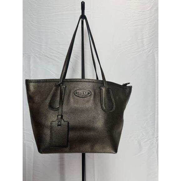 COACH Metallic Leather Tote Bag Bronze Pebbled Leather – Size Large - Picture 2 of 5